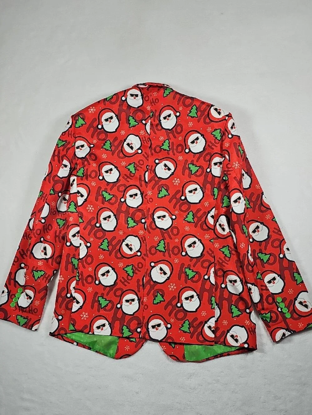 Suitmeister Mens Christmas Suit Set Large Red Santa Sunglasses Ho Ho Ho‎ 3-Piece